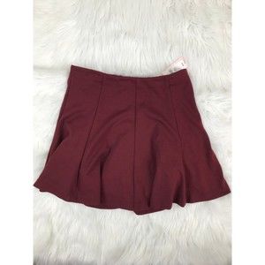 Banana Republic Women's Skirt Burgundy Sz 6 A-Line Casual Petite Flare Paneled
